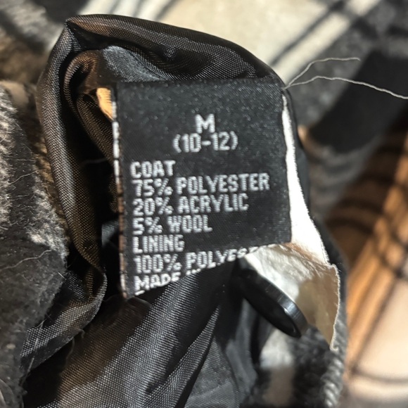 IZ Byer Girl - White/Black Plaid Peacoat - M - Picture 6 of 6